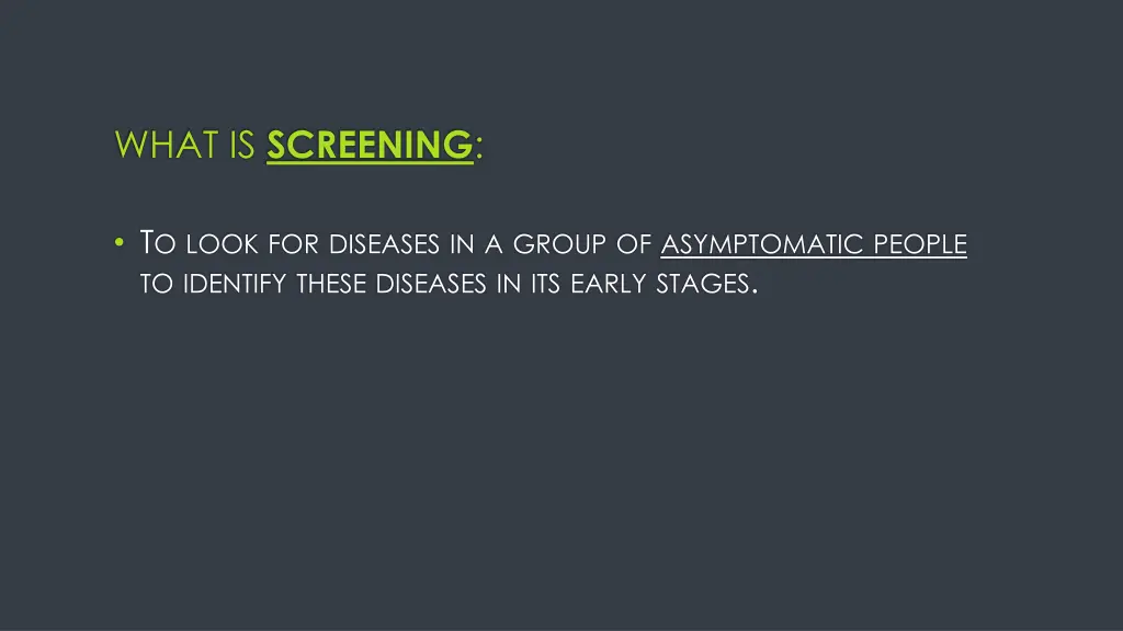 what is screening