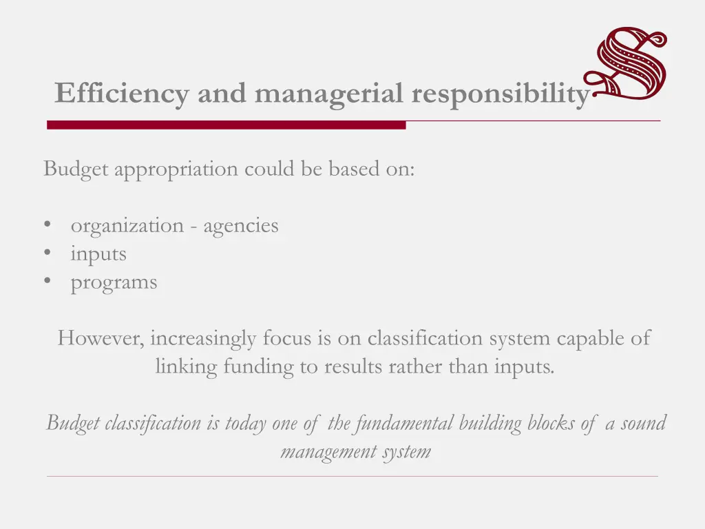 efficiency and managerial responsibility