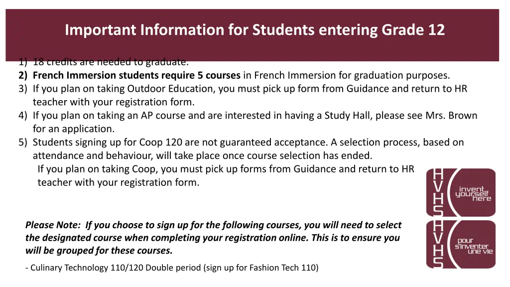 important information for students entering grade 2