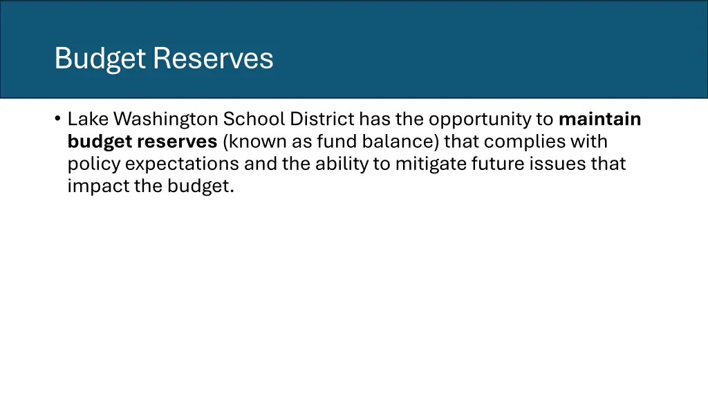 budget reserves