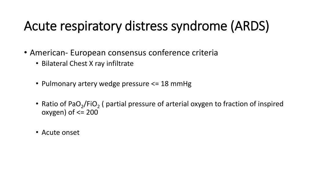 acute respiratory distress acute respiratory
