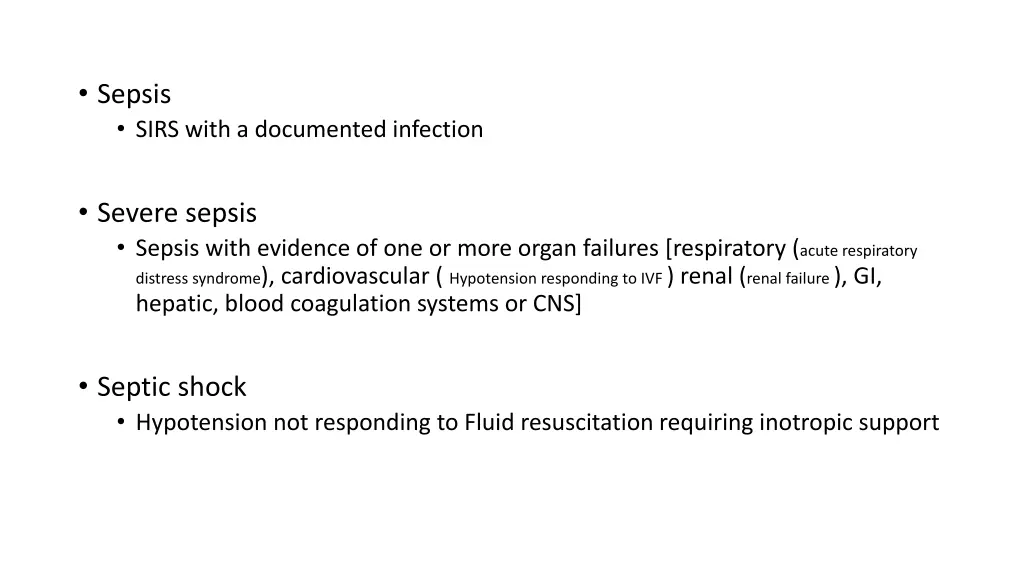 sepsis sirs with a documented infection