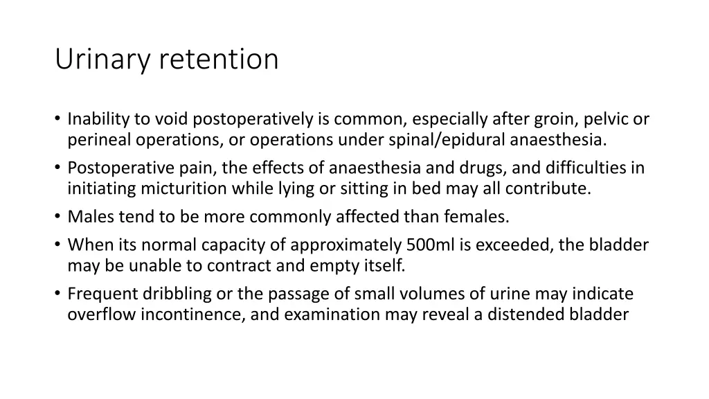 urinary retention