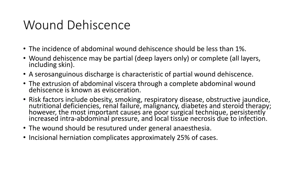 wound dehiscence