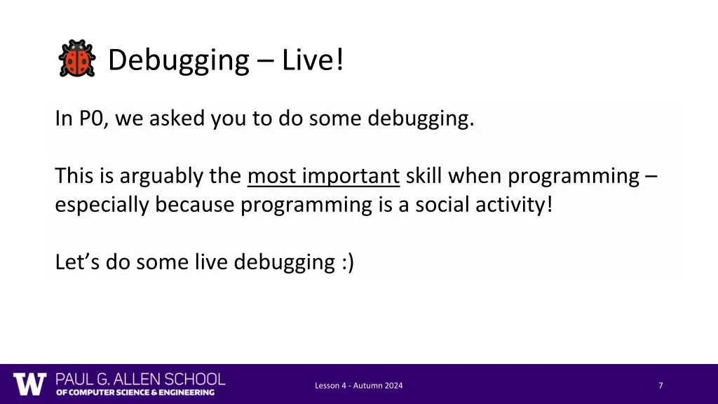 debugging live