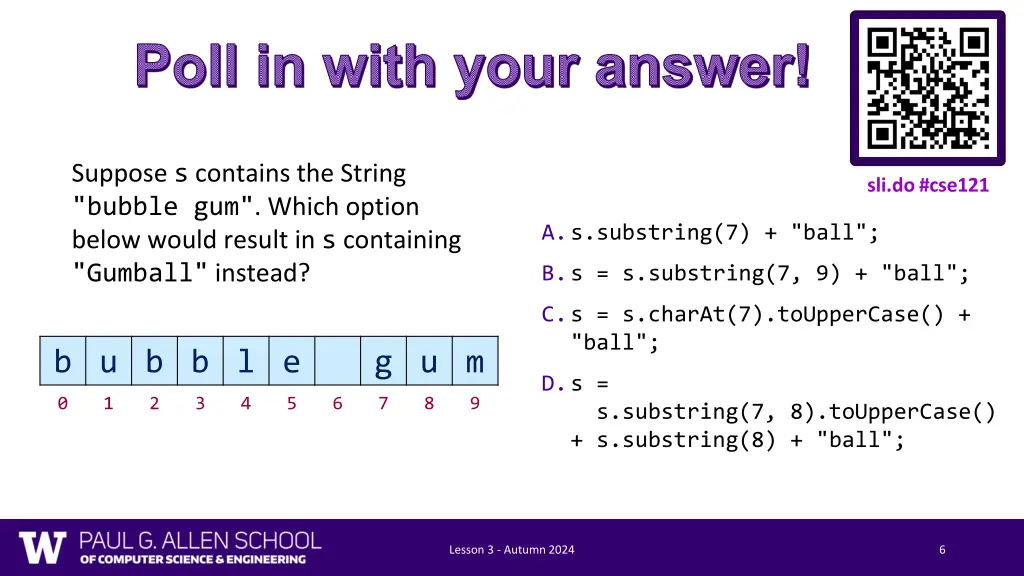 poll in with your answer