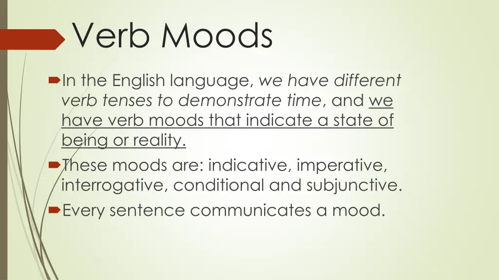 verb moods