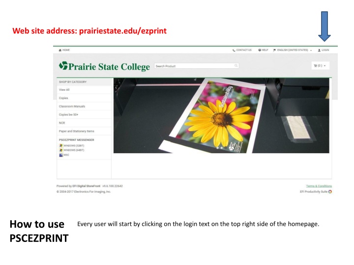 web site address prairiestate edu ezprint