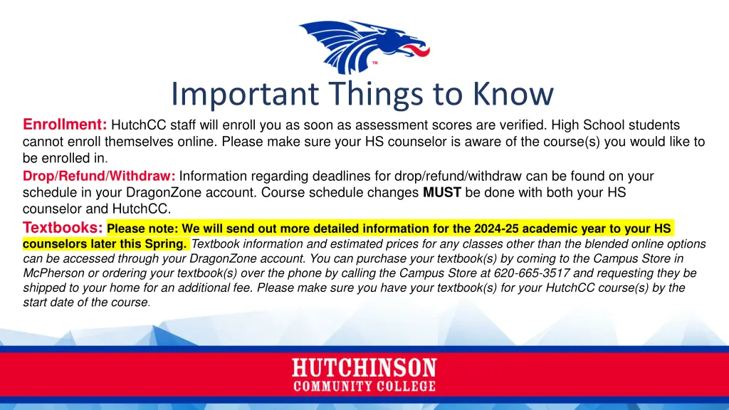 important things to know enrollment hutchcc staff
