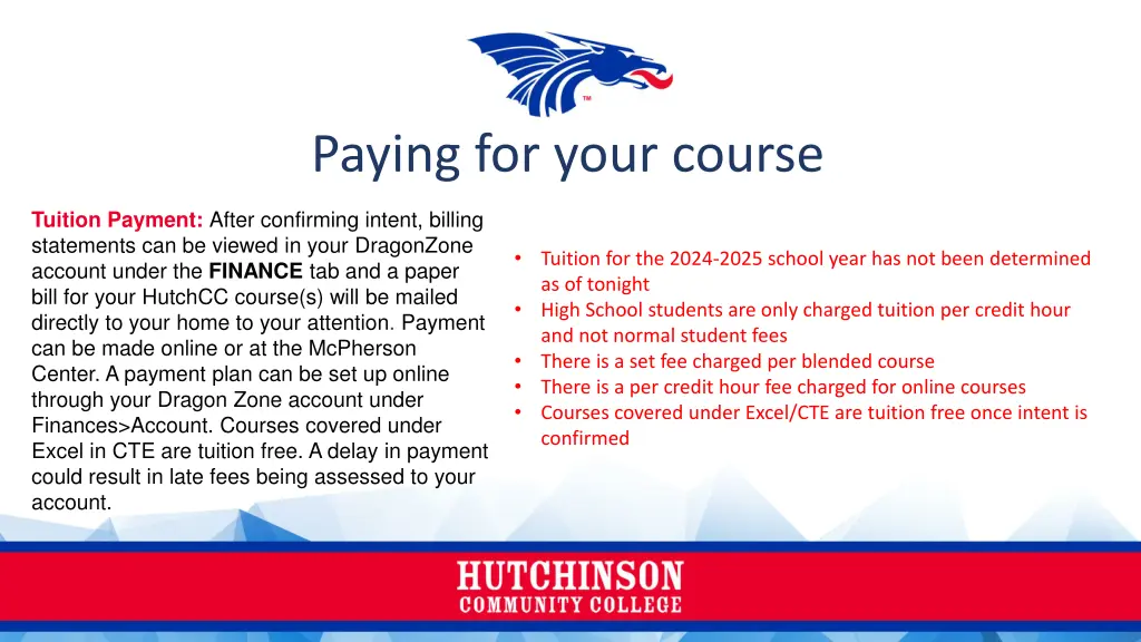 paying for your course