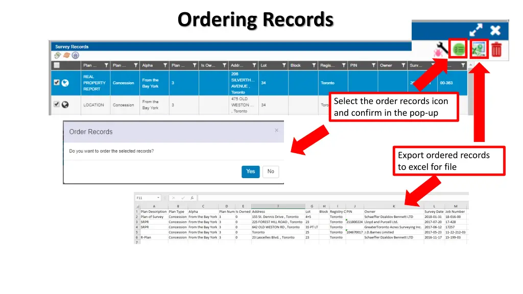 ordering records
