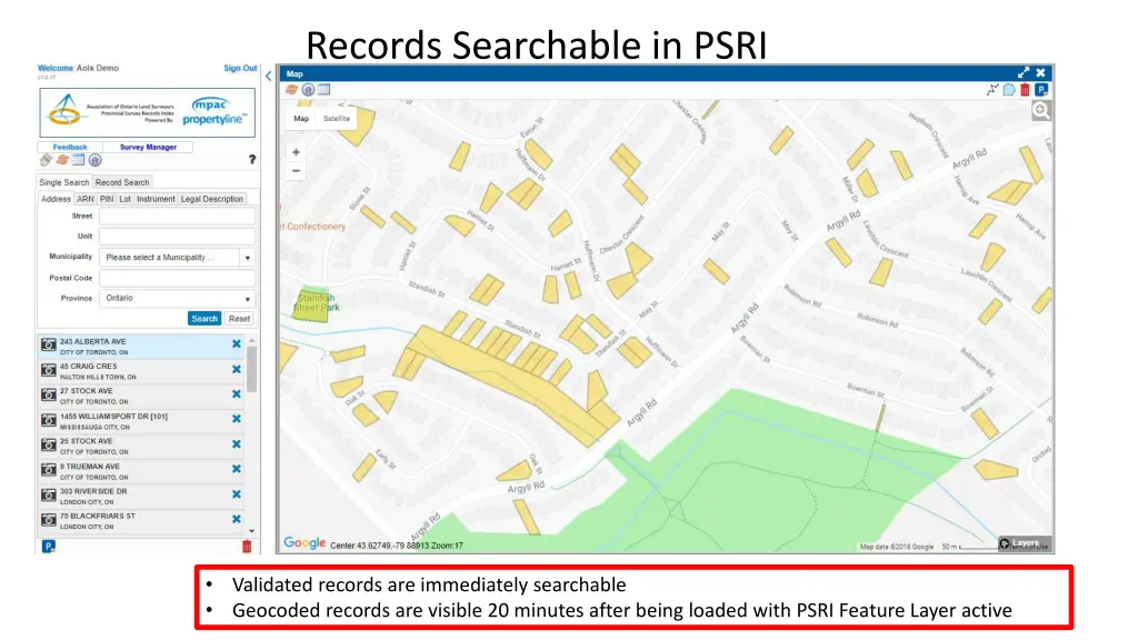 records searchable in psri