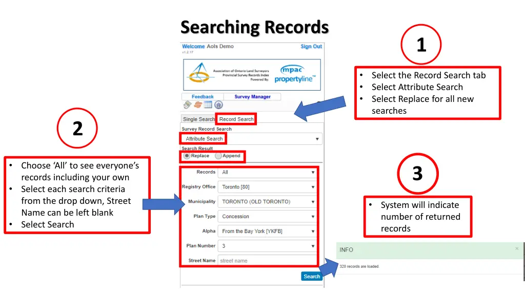 searching records