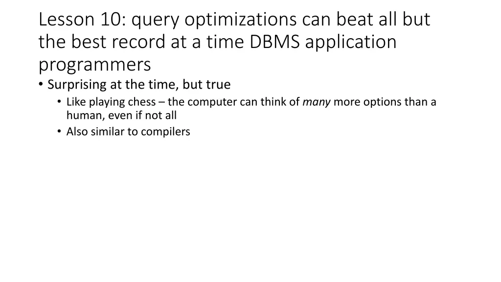 lesson 10 query optimizations can beat