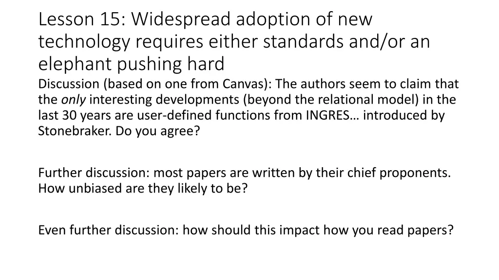 lesson 15 widespread adoption of new technology