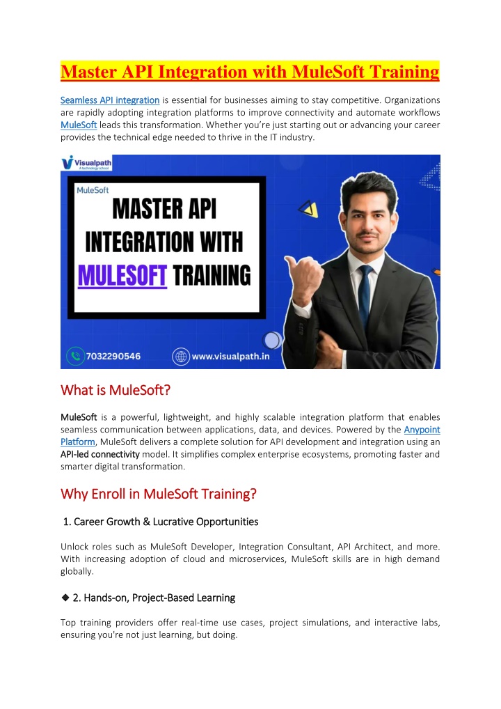 master api integration with mulesoft training