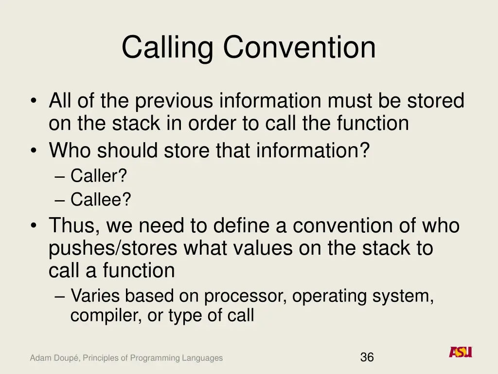 calling convention