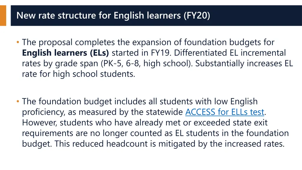 new rate structure for english learners fy20