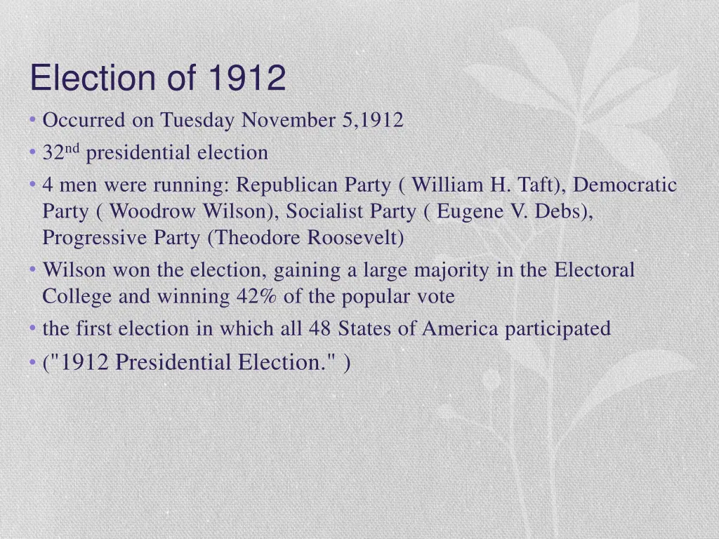 election of 1912 occurred on tuesday november