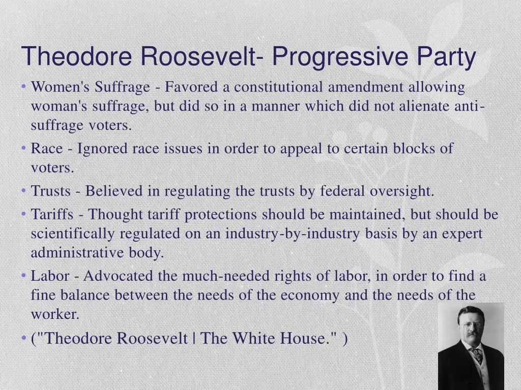 theodore roosevelt progressive party women