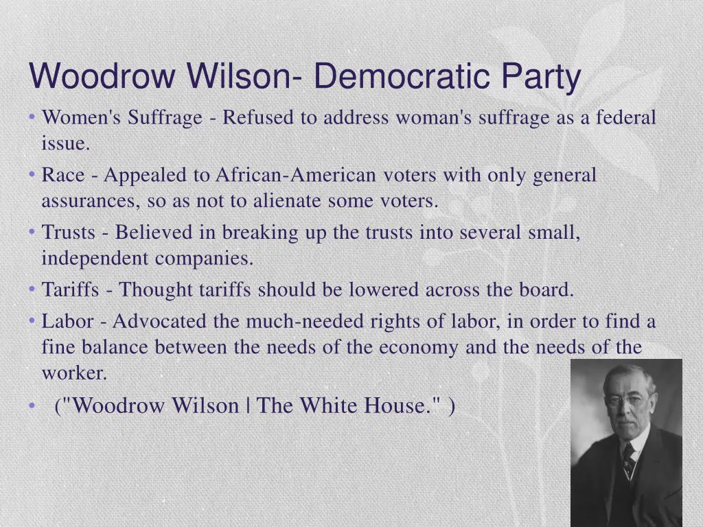 woodrow wilson democratic party women s suffrage