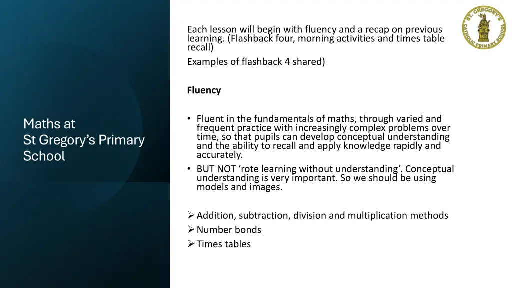 each lesson will begin with fluency and a recap