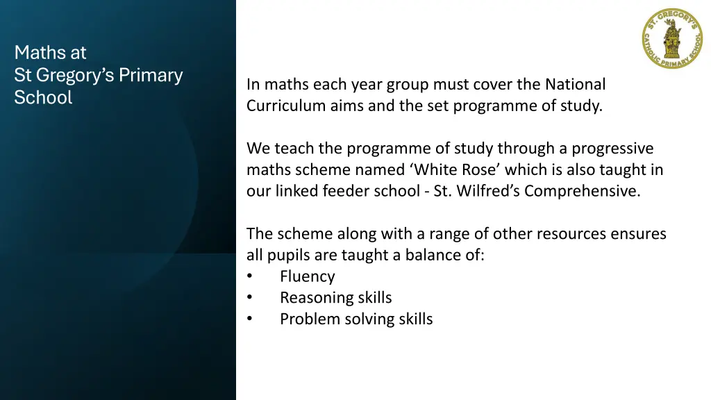 maths at st gregory s primary school
