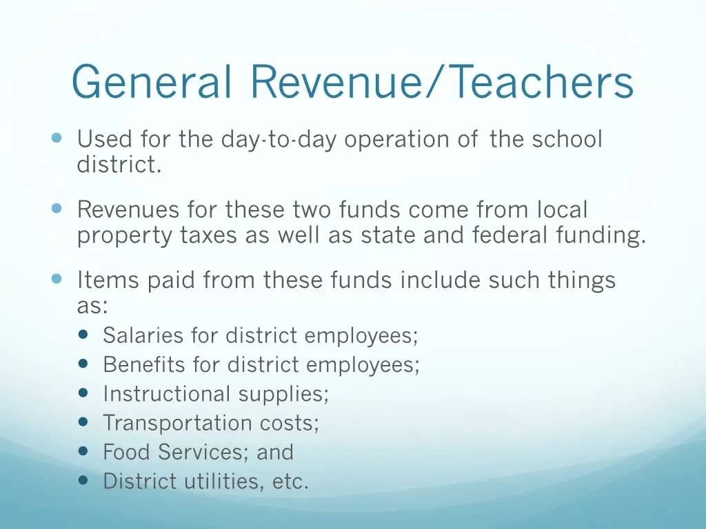 general revenue teachers