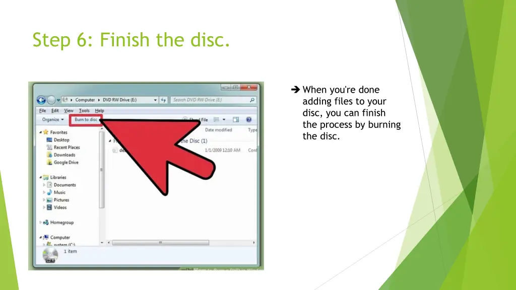 step 6 finish the disc