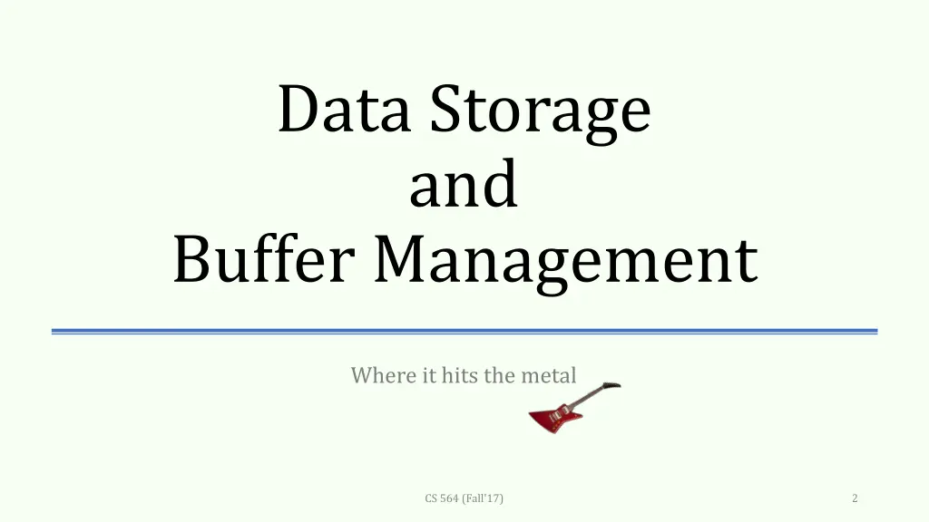 data storage and buffer management