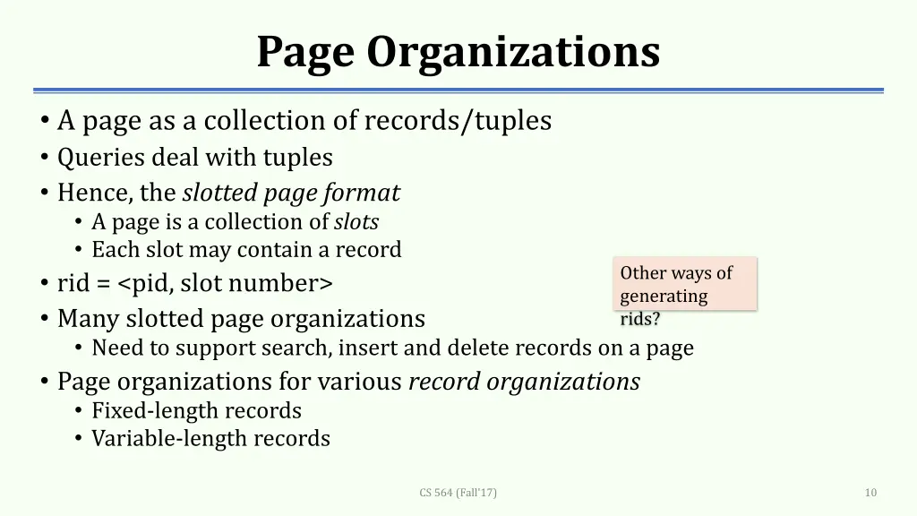 page organizations