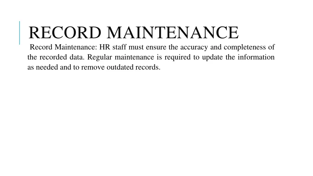record maintenance record maintenance hr staff