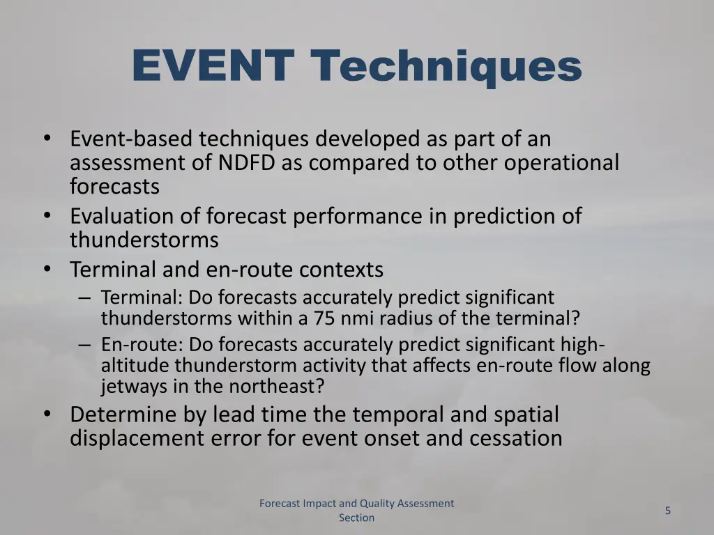 event techniques