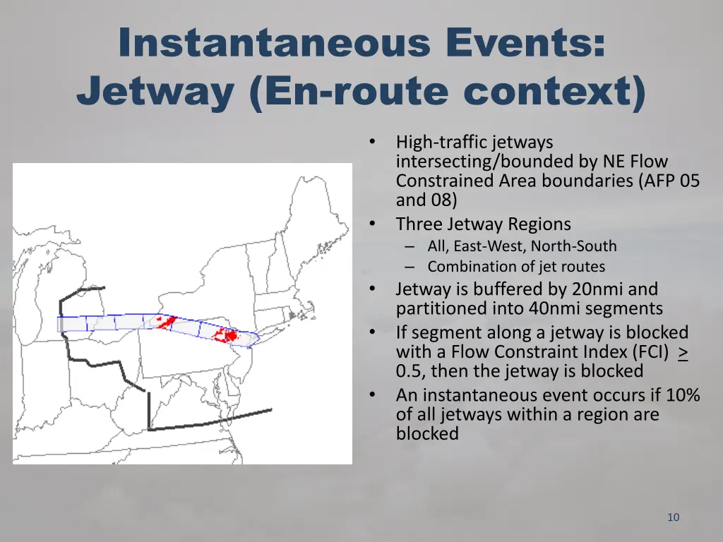 instantaneous events jetway en route context