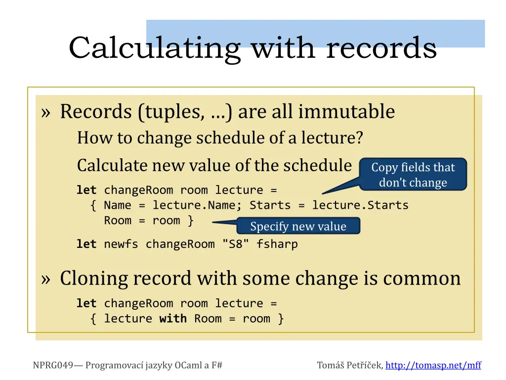 calculating with records