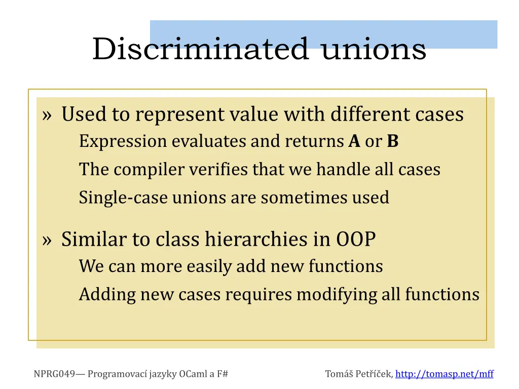 discriminated unions