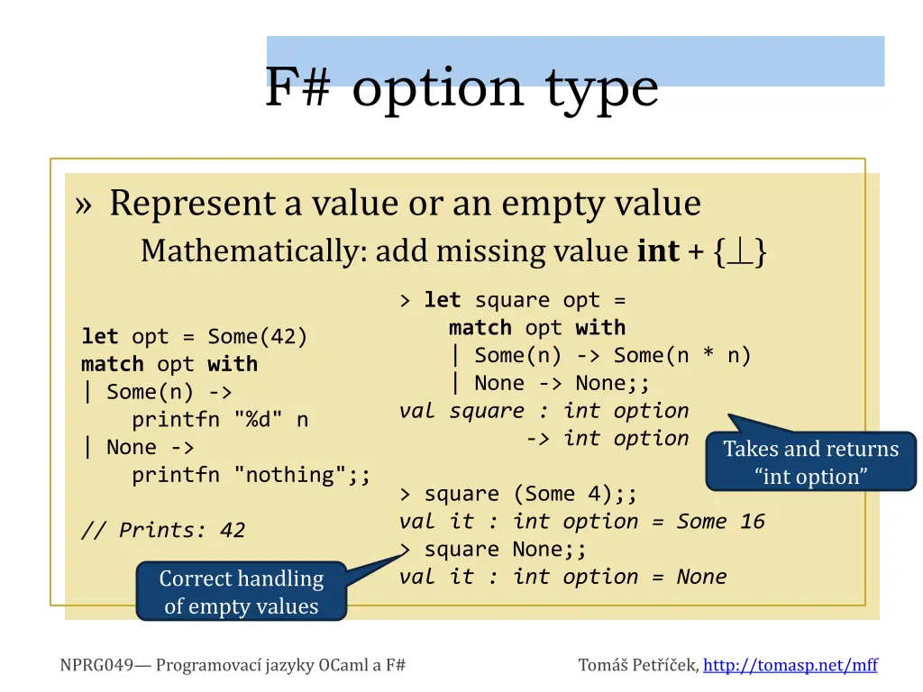 f option type