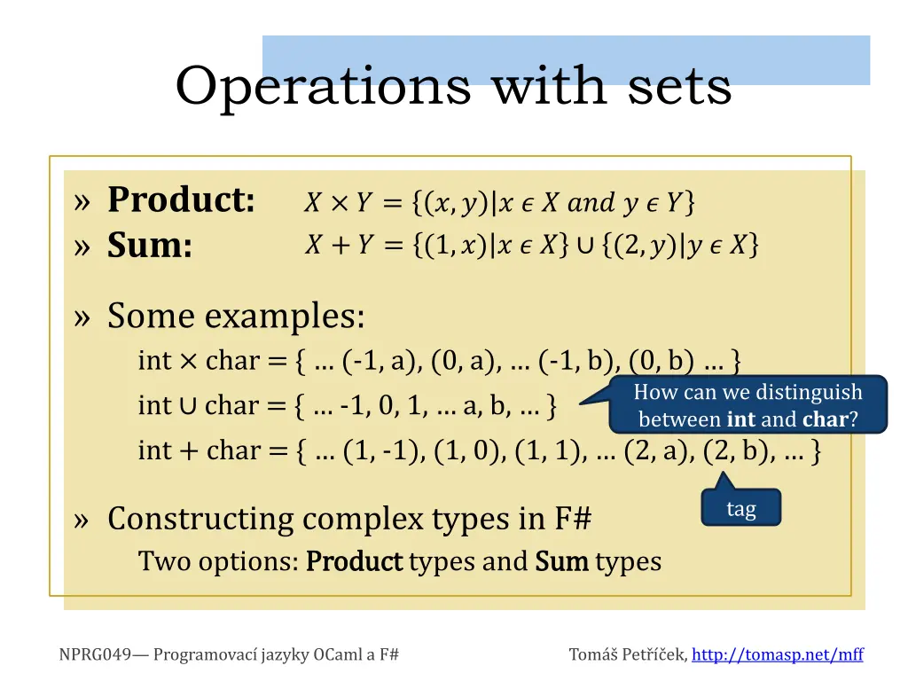 operations with sets