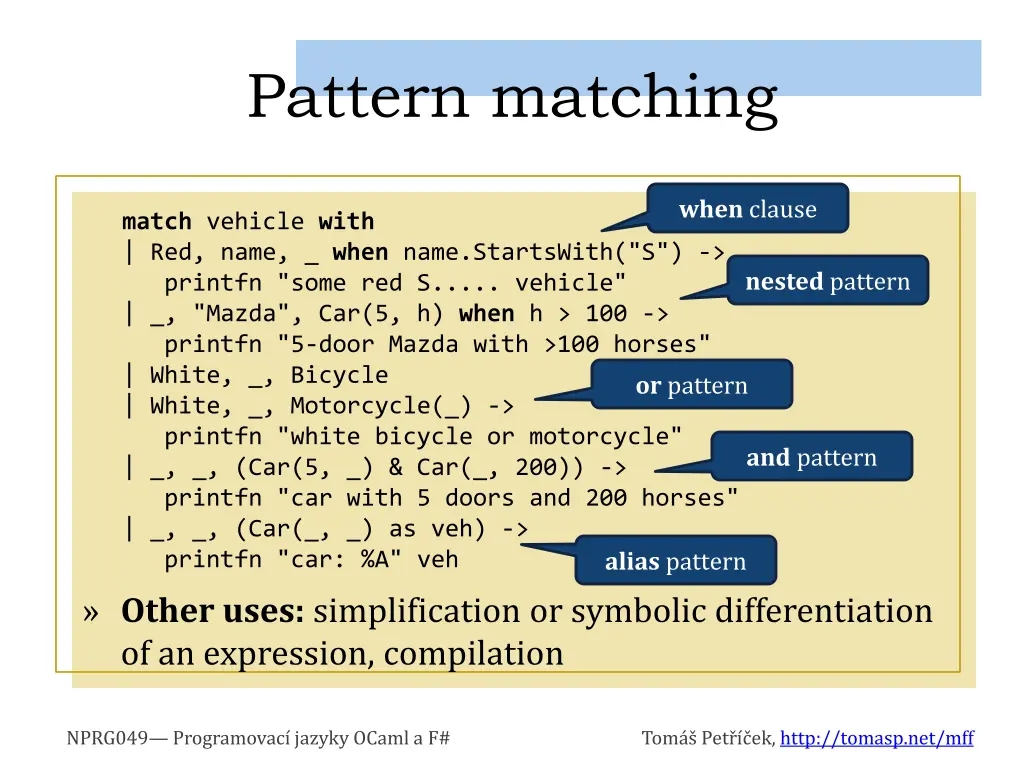 pattern matching 1