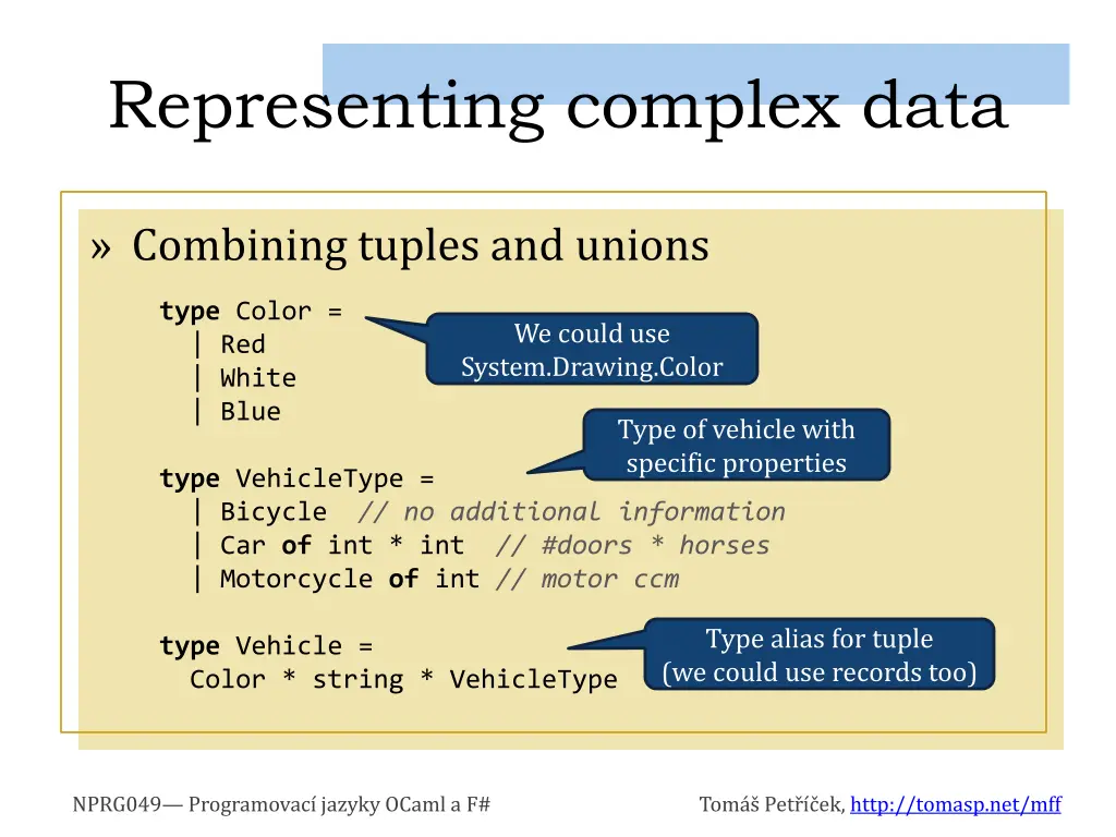 representing complex data