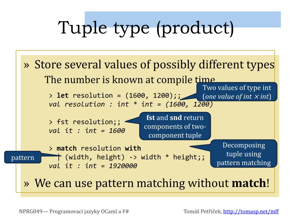 tuple type product