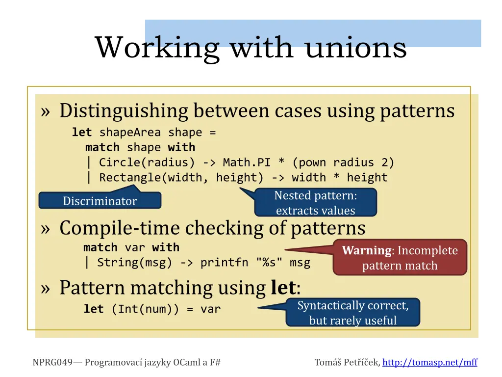 working with unions