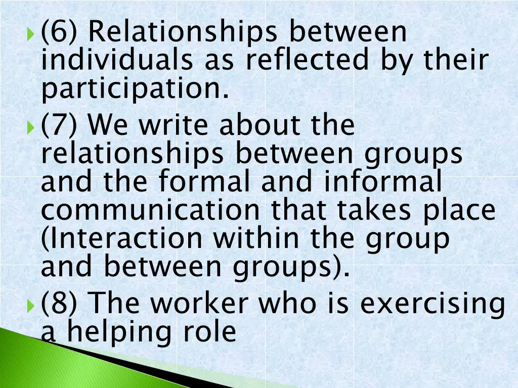 6 relationships between individuals as reflected
