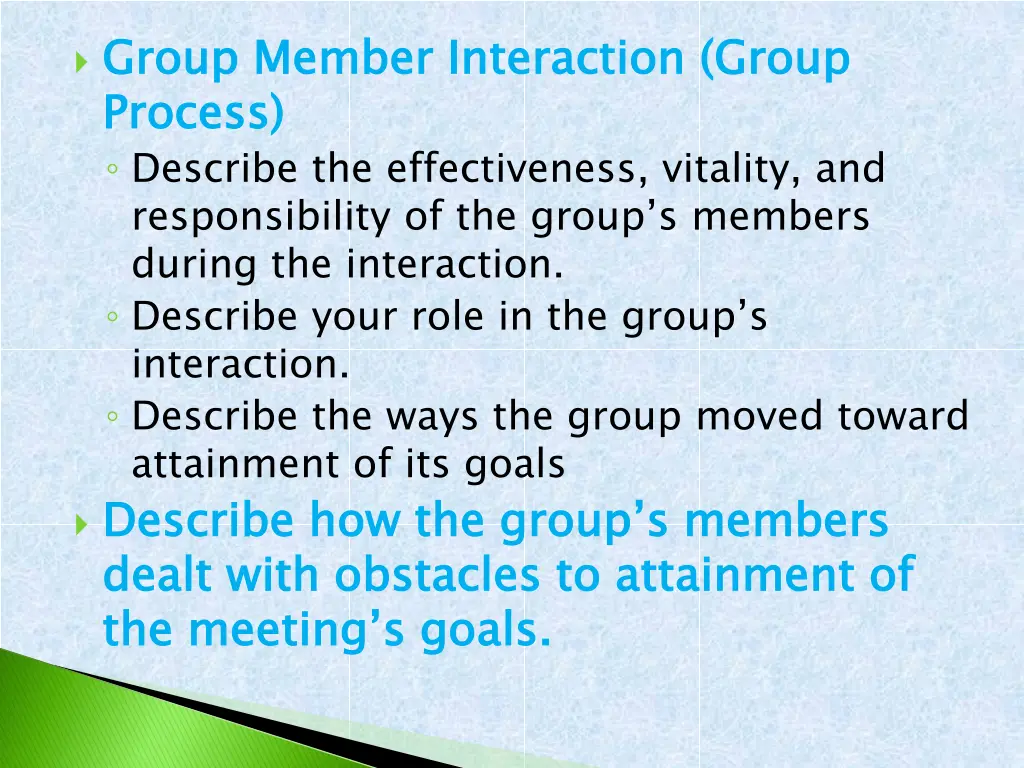 group member interaction group process describe 1