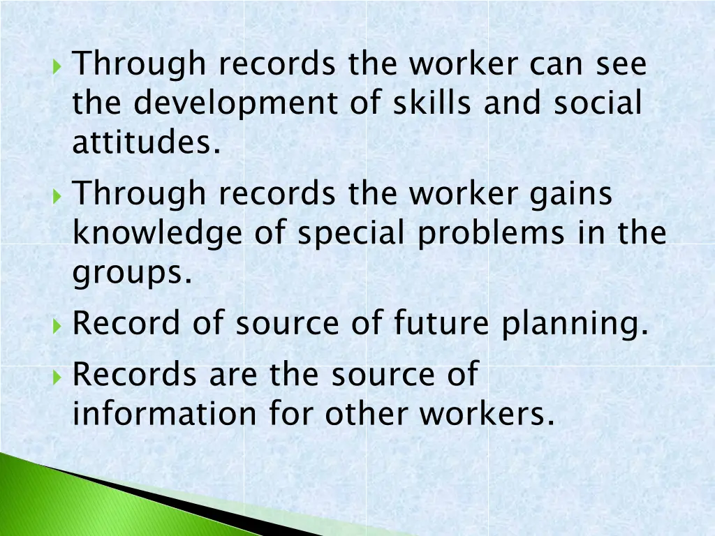 through records the worker