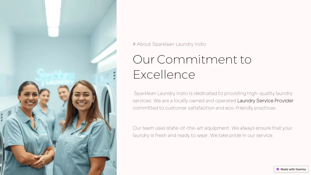 about sparklean laundry indio our commitment