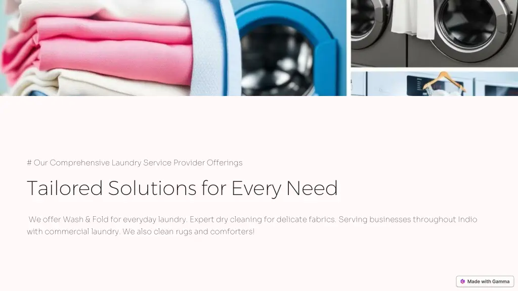 our comprehensive laundry service provider