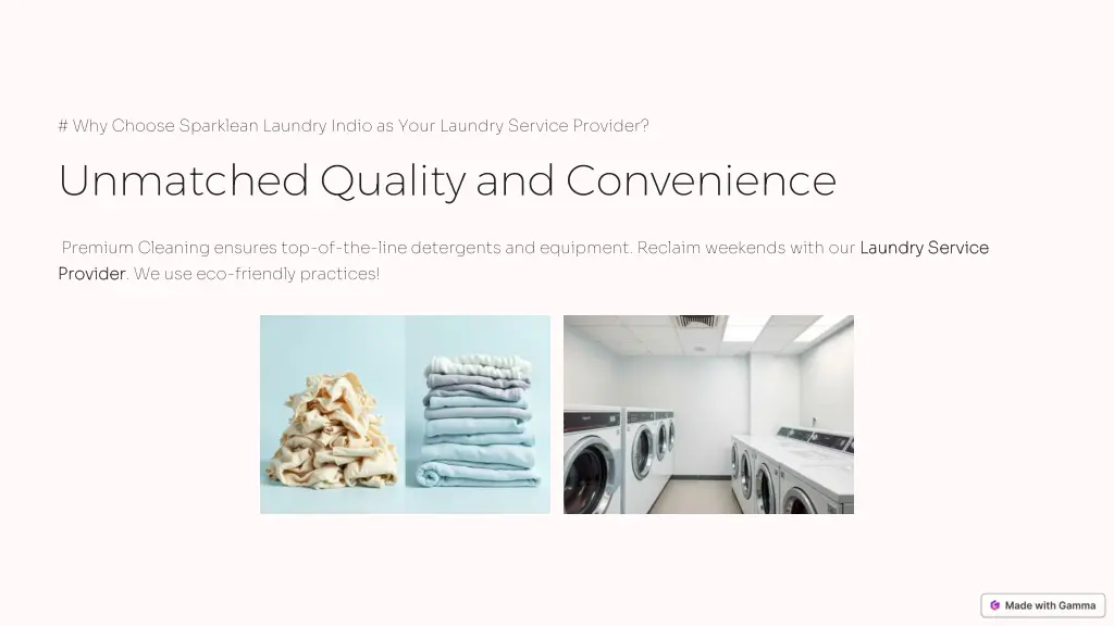 why choose sparklean laundry indio as your