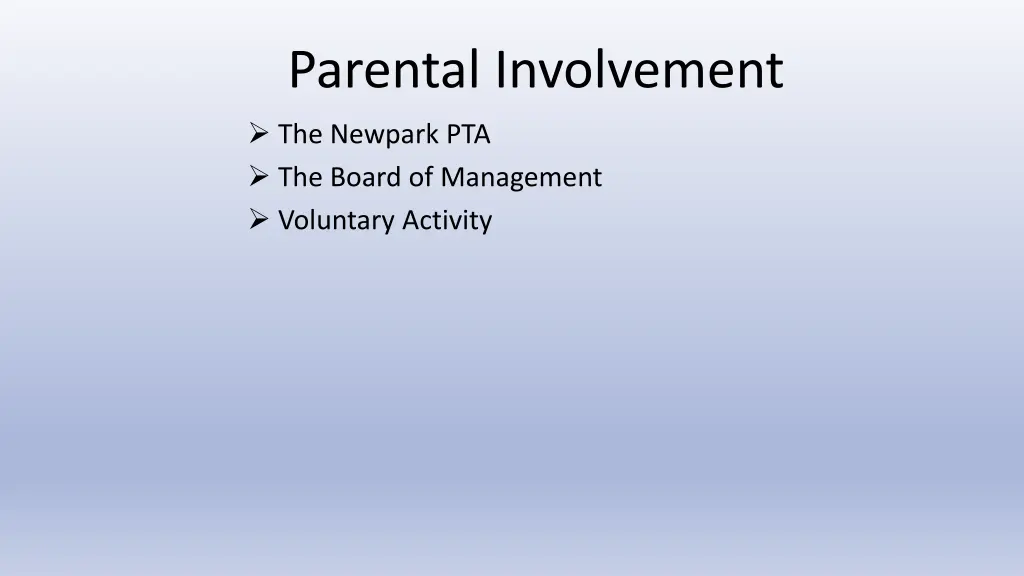 parental involvement the newpark pta the board