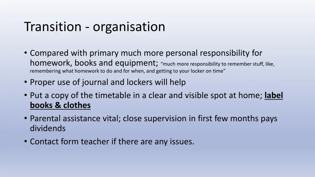 transition organisation